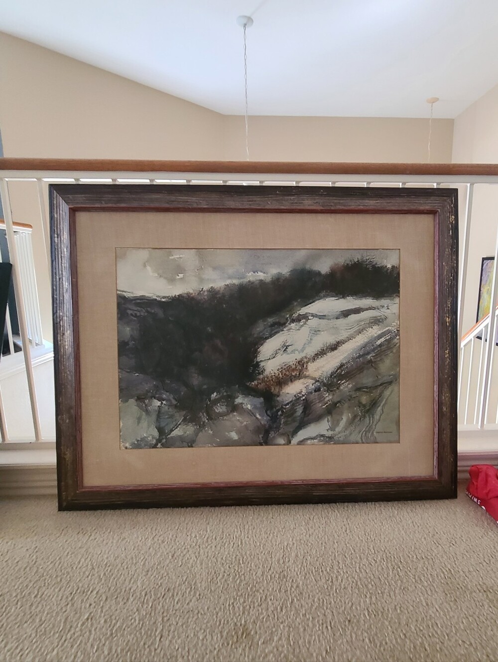 Bogomir Bogdanovic, "Untitled Landscape" watercolor painting